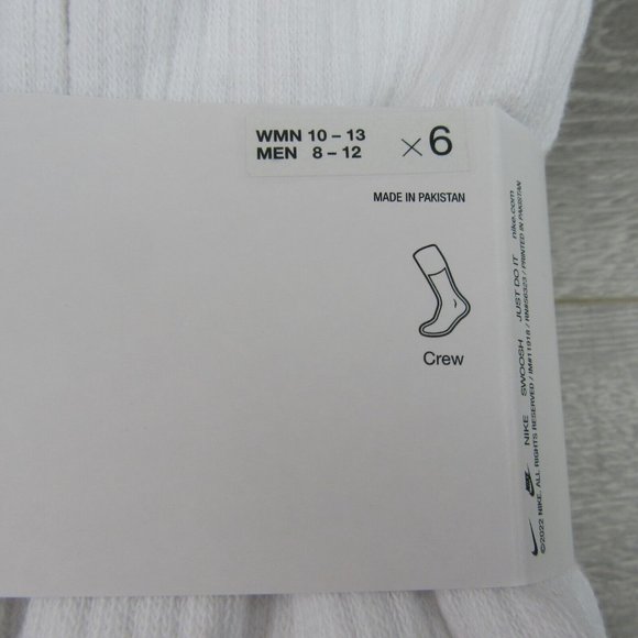 Nike Everyday Cushion Crew Socks White 6 Pack Mens Size 8-12 NEW - Picture 3 of 8